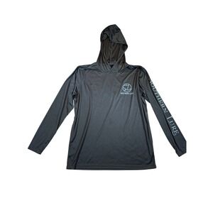 Southern Lure Mens Gray Hammer Time Shark Performance Fishing Sun Hoodie Large